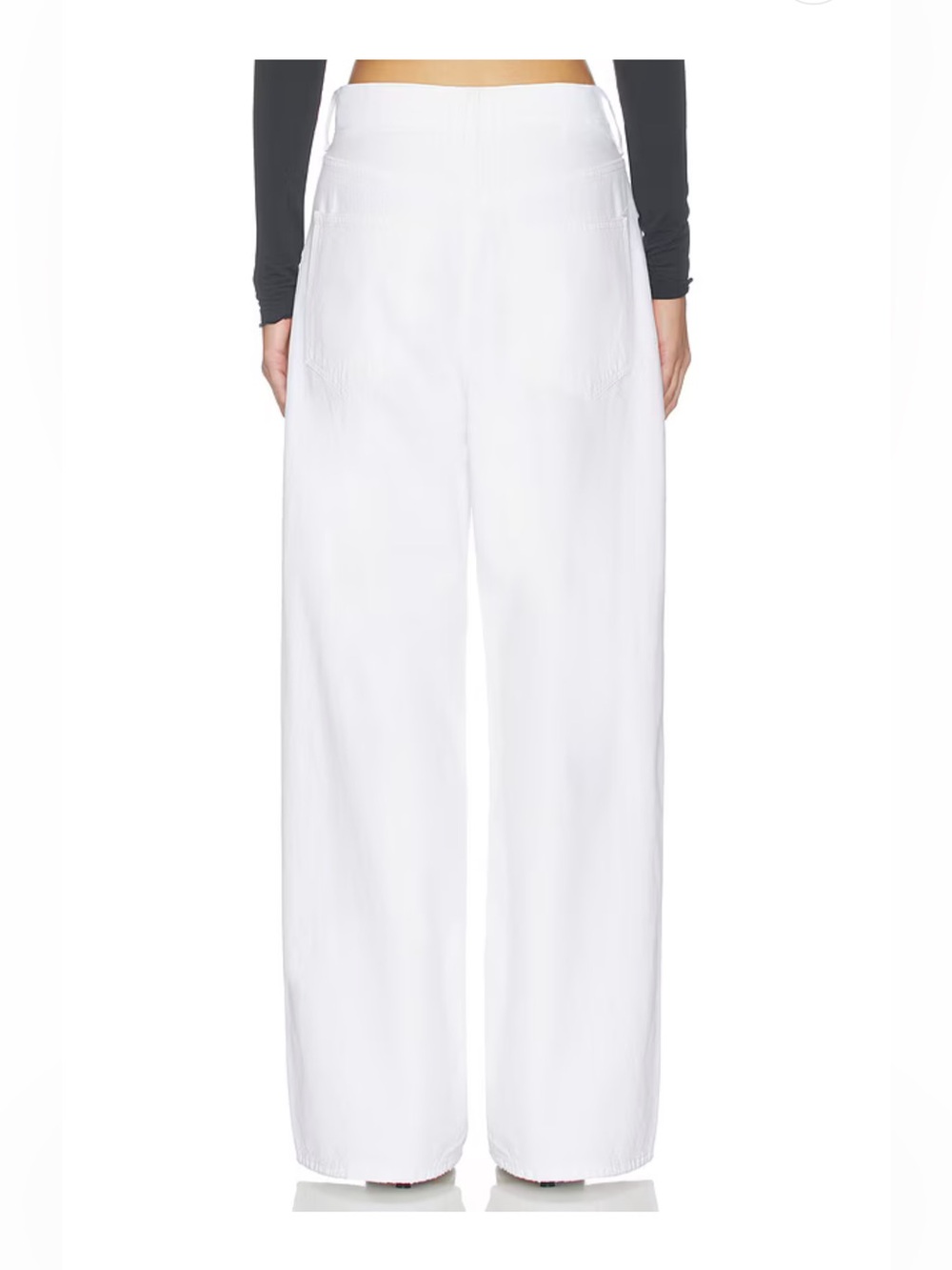 $470 AGOLDE Vana Folded High-Rise Wide Leg Jeans in White Milkshake US29 - Picture 6 of 6